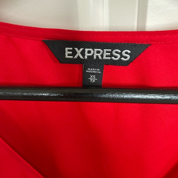 Red Blouse with Gold Zipper Detail - Picture 2 of 4